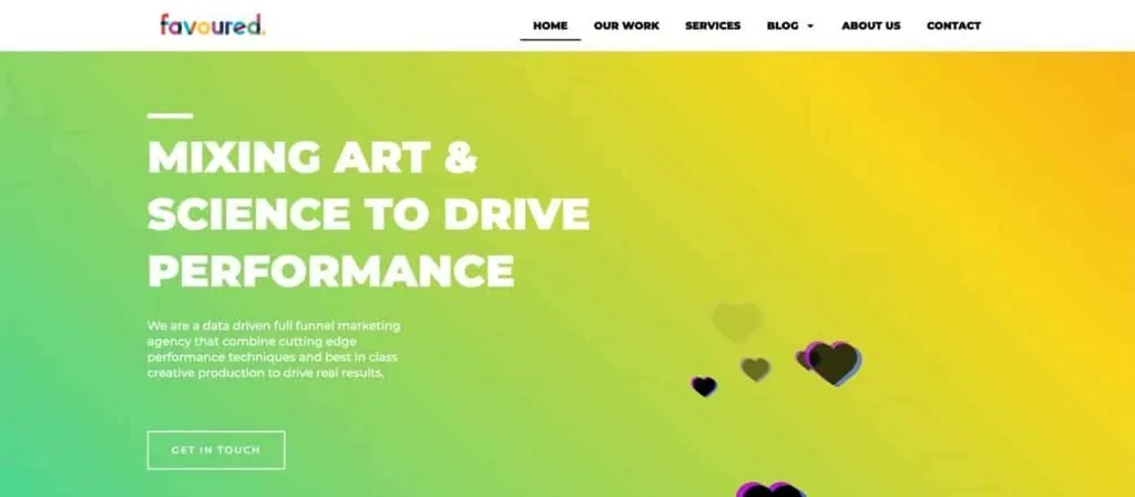 Top CPG Social Media Agencies - Favoured homepage screenshot