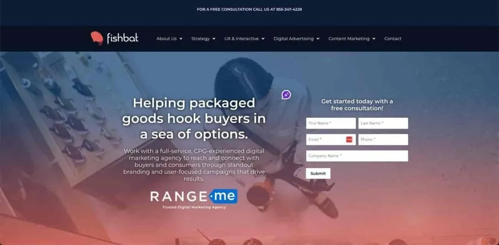 Top CPG Social Media Agencies - Fishbat homepage screenshot