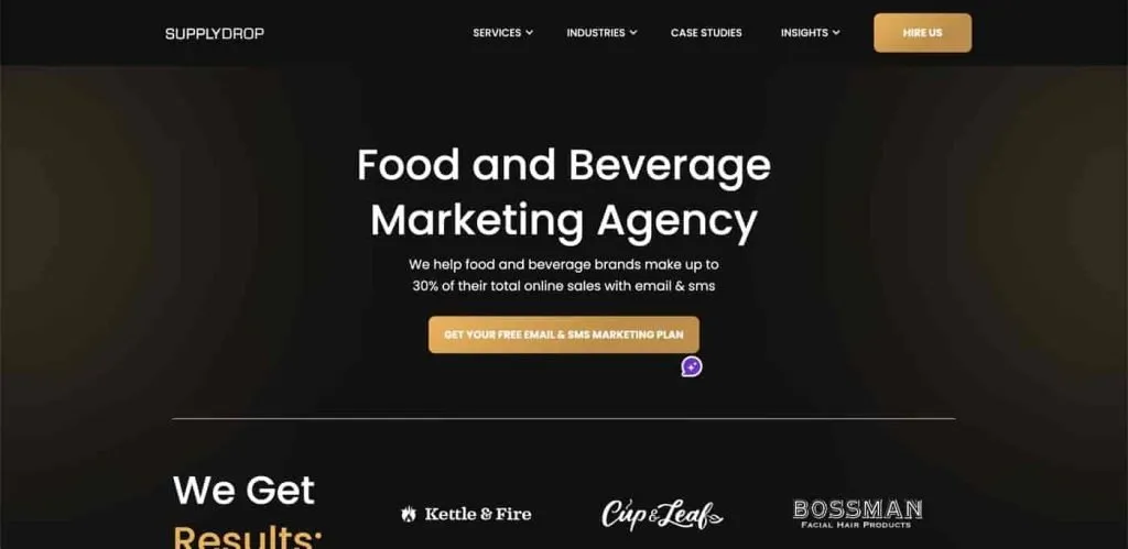 Top CPG Social Media Agencies - SupplyDrop homepage screenshot