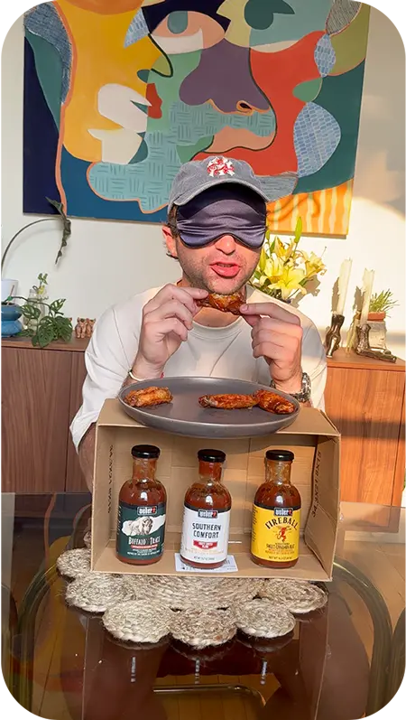 UGC Agency Creative Example - Taste Test UGC Agency Creative Video Thumbnail of Blindfolded Taste Test video